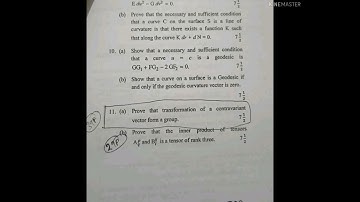 kumaun University//msc maths first sem//differncial geometry previous year question papers
