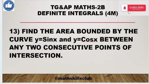 Find the area bounded by the curve y=sinx and y=cosx between two consecutive points of intersection
