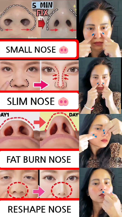 🤯🐽♨️ yoga for reduce nose fat, slim, reshape smaller nose get a slim nose antiaging, try it #shorts