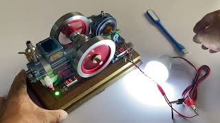 Vintage Horizontal Gas Engine Model——From Fuel to Light 💡#engine #vintage #gasoline #stem #fyp