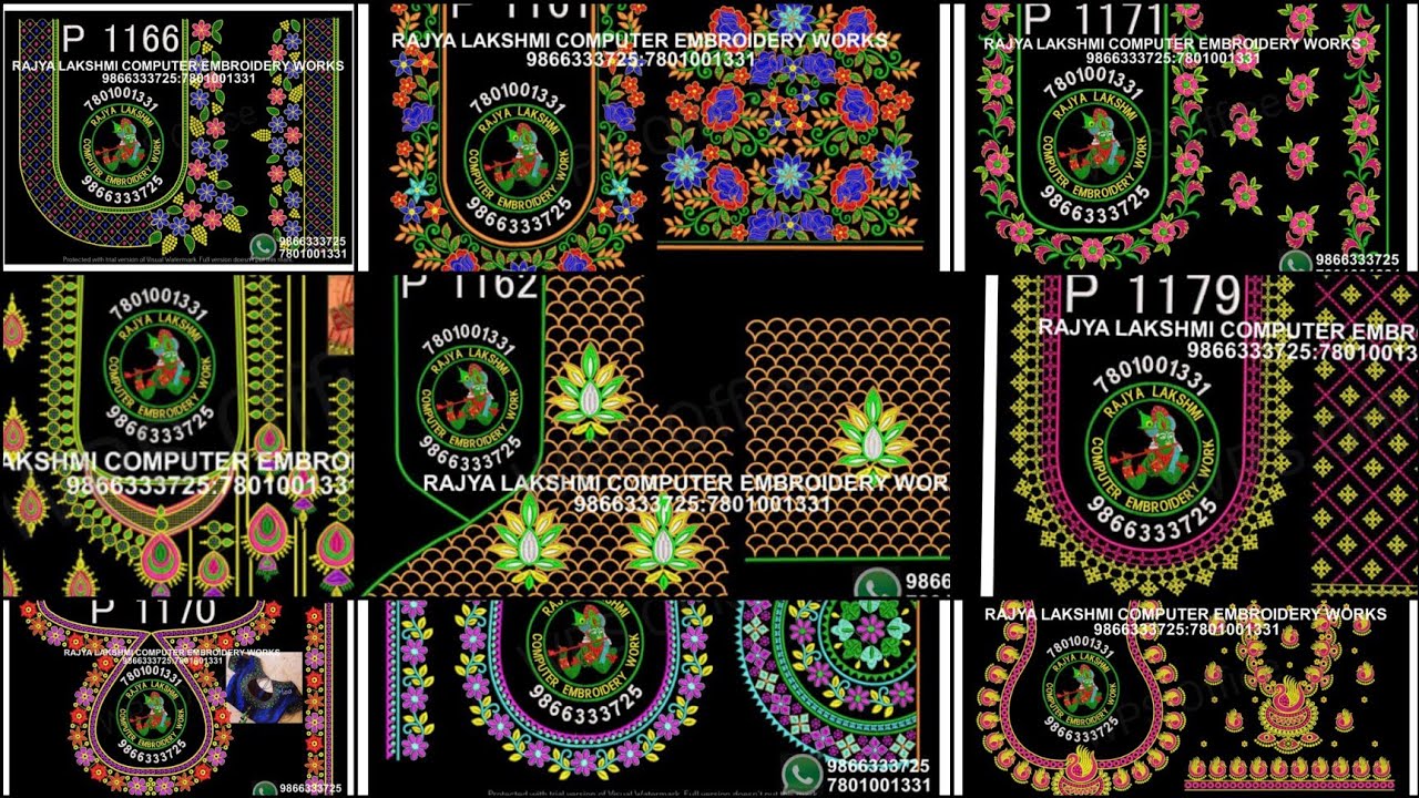 Computerised Embroidery Patterns Latest computerized embroidery designs all formats available👍 - YouTube