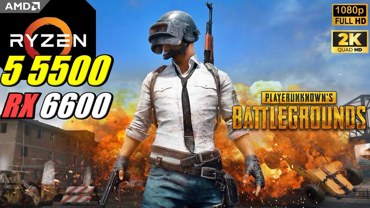 RYZEN 5 5500 + RX 6600 - TEST IN PUBG - YouTube