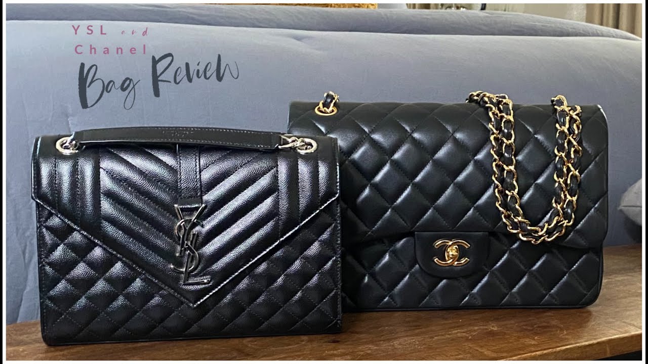 Chanel Jumbo Classic Flap and YSL Medium Envelope bag Review/Comparison 