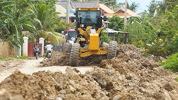 Amazing Pushing Land To Build Subgrade Roads Processing With SANY Motor Grader STG190C-8S