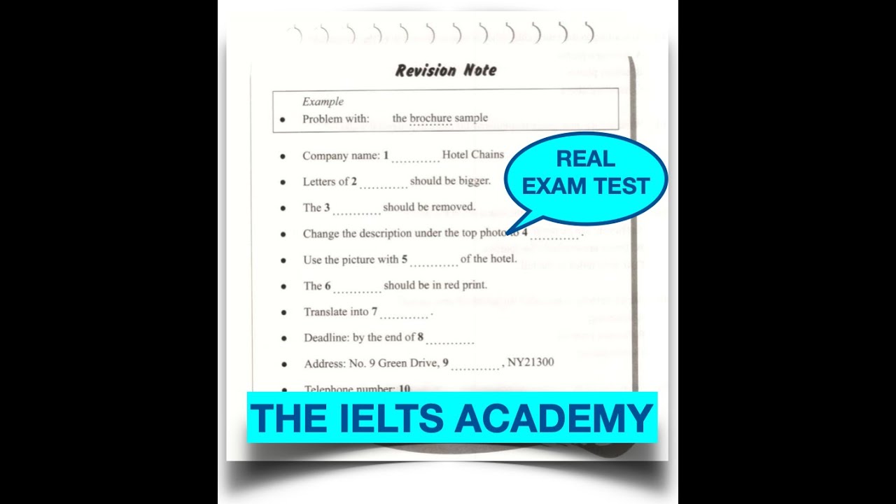 REVISION NOTE - REAL EXAM LISTENING TEST (HD)