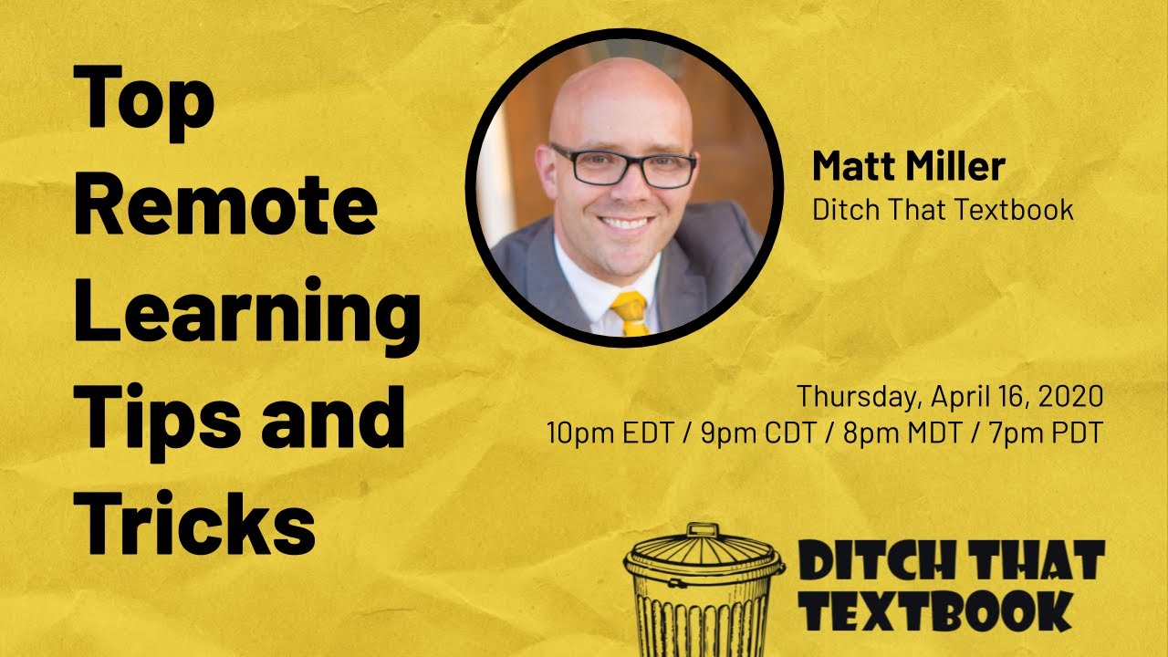 Top Remote Learning Tips and Tricks (#DitchBook LIVE chat) - YouTube