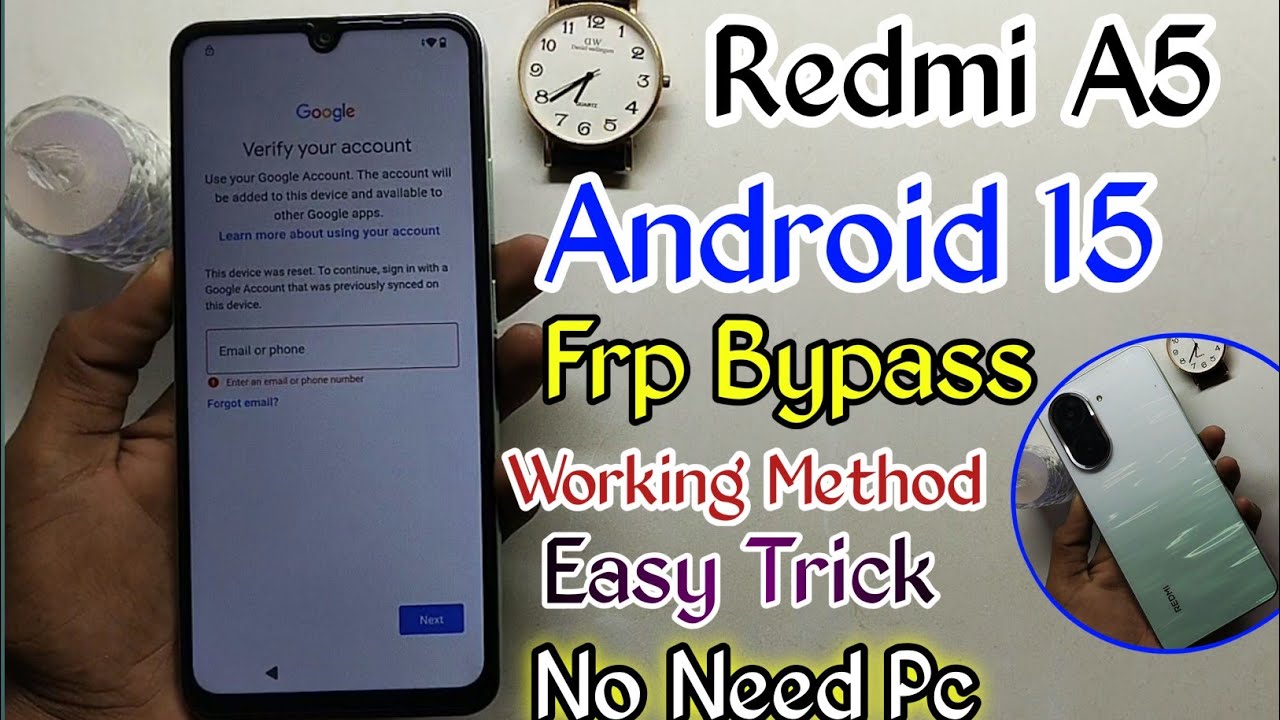 Redmi A5 Frp Bypass✓ Android 15✅Xiaomi Redmi A5 Google account Remove✓💯 Working New Update✓"No PC"🆗