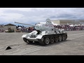 T34 & M4A1 Sherman runs during "Tankfest 2018" at Flying Heritage & Combat Armor Museum