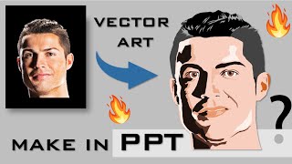 How to Make Vector Art of Cristiano Ronaldo in PPT [Timelapse] | MahendrArt