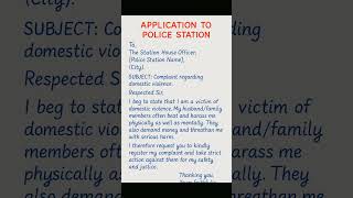 Application to Police for Domestic Violence Complaint