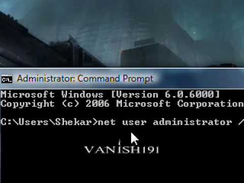 How to unlock an secret administrator Account in Vista