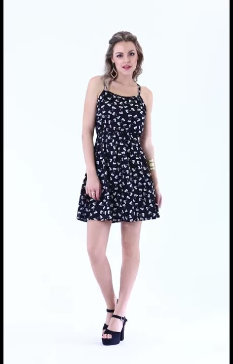 Vestido Curto de Alça com Estampa de Laço - Moda Pop | Posthaus