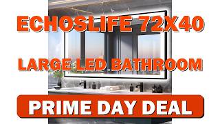EchosLife 72x40 Large LED Bathroom Mirror with Lights Black Aluminum Rim - B0CH37FB5S screenshot 4