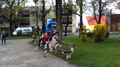 Jumping stilts fail crash