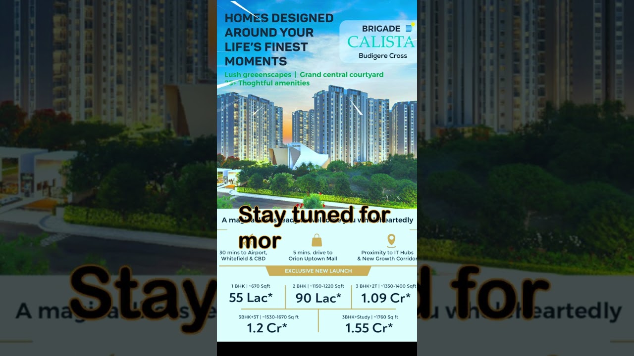 🤩 New Project from BRIGADE - starting form 55Lacs😳 