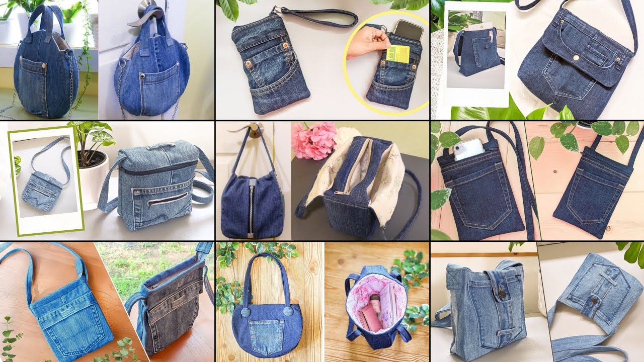 DIY Simple No Zipper Denim Crossbody Bag Out of Old Jeans | Upcycle Craft |  Bag Tutorial - YouTube