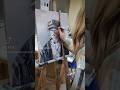Aleksandra pintant el seu retrat a l'oli a l'acadèmia RoMaraAl Art en Torrent.