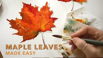 Paint a Maple Leaf | Quick Watercolor Painting by Sarah Cray of Let