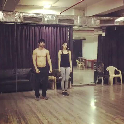 Sushant singh rajput / kriti sanon practicing dance for main tera boyfriend song in RAABTA MOVIE