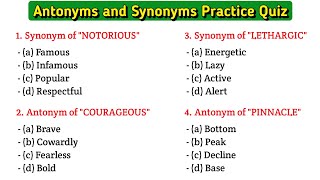 Antonyms and Synonyms in english mcq | Antonyms and Synonyms for all competitive Exams