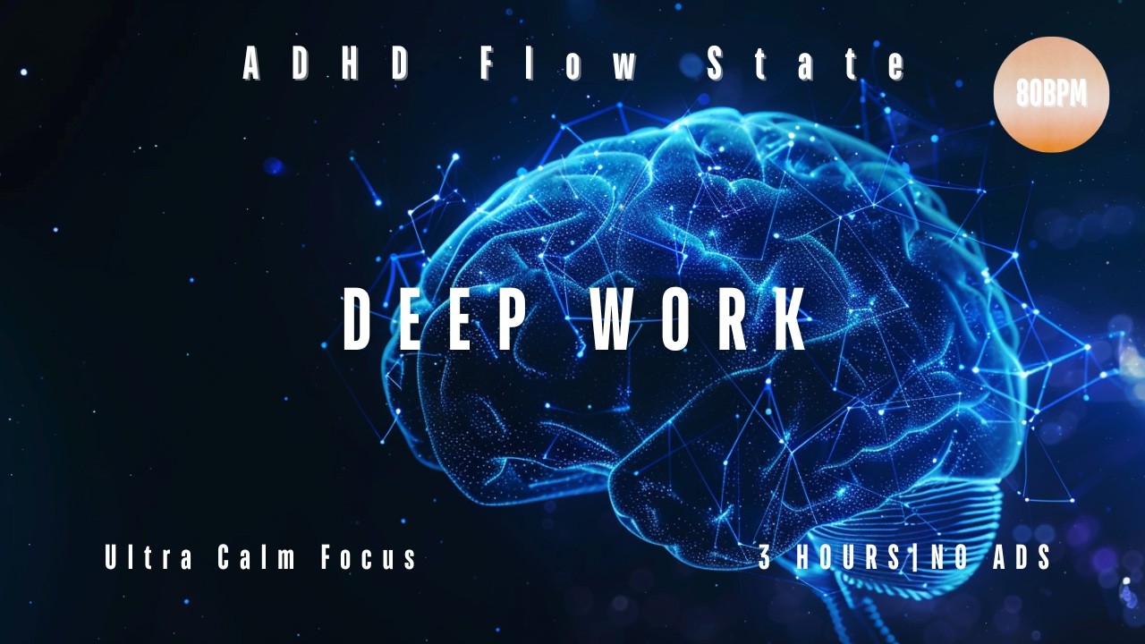 ADHD Deep Work Music   80 BPM Ultra Calm Focus for Coding & Writing vol 1