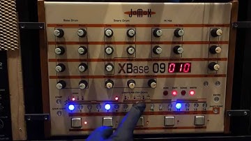 JOMOX X BASE 09 MOD and  New TACTILE SWITCH Speakjet comment TR 909 Clone