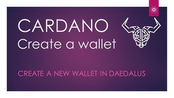 Cardano - Create a new Daedalus wallet