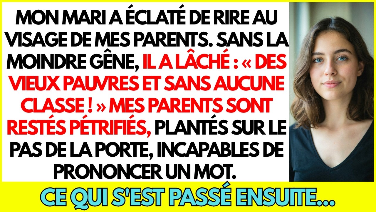 « Léa, ce sont des vieux pauvres et sans aucune classe. » Ces mots, prononcés par mon mari devant mes parents pétrifiés dans l'entrée, ont figé le temps. La tarte aux pommes que ma mère tenait...