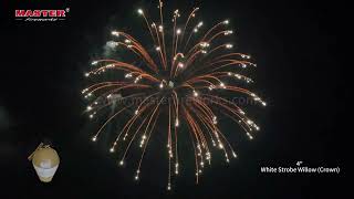 Famous 4" Shell - White Strobe Willow (Crown) #fireworks #shell Profile