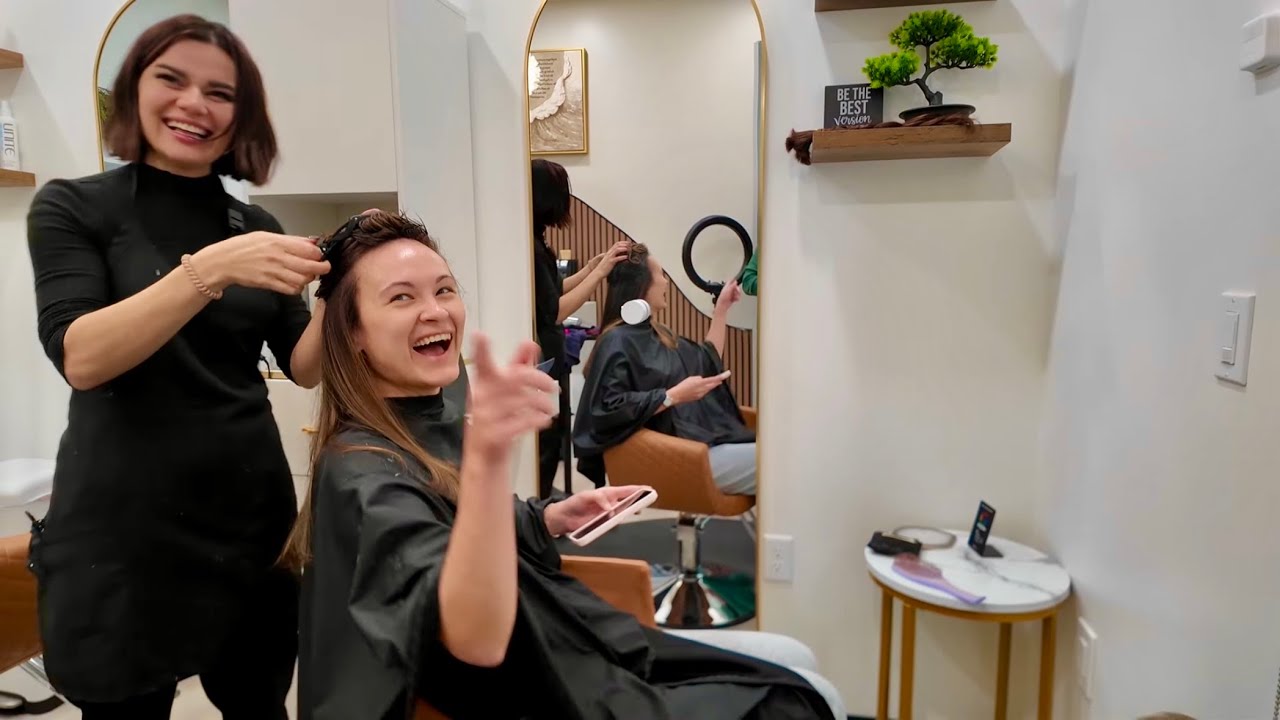 Отрезали ПОЛМЕТРА волос😳Сколько стоит стрижка в США?