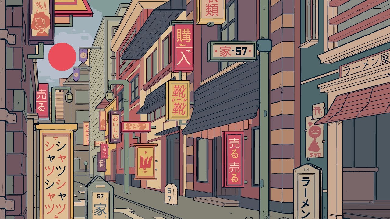 background animation  2022 Update  side streets. [lofi / jazz hop / chill beats]