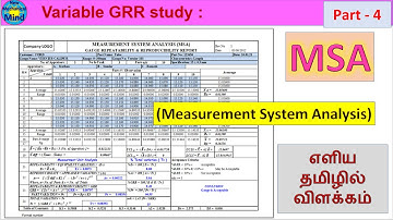 MSA | Part - 4 | Variable GR&R study | Measurement System Analysis | ௭ளிய தமிழில் விளக்கம்