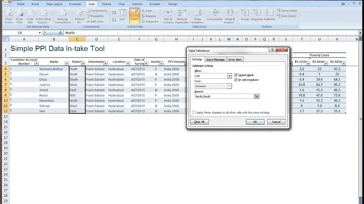Data validation with the Simple Intake Tool