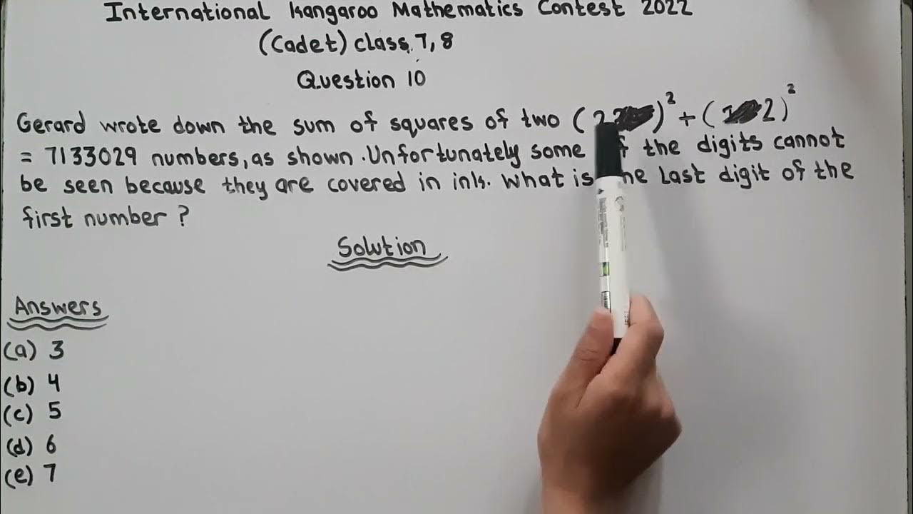 IKMC 2022 Problem 10 solution International kangaroo Mathematics