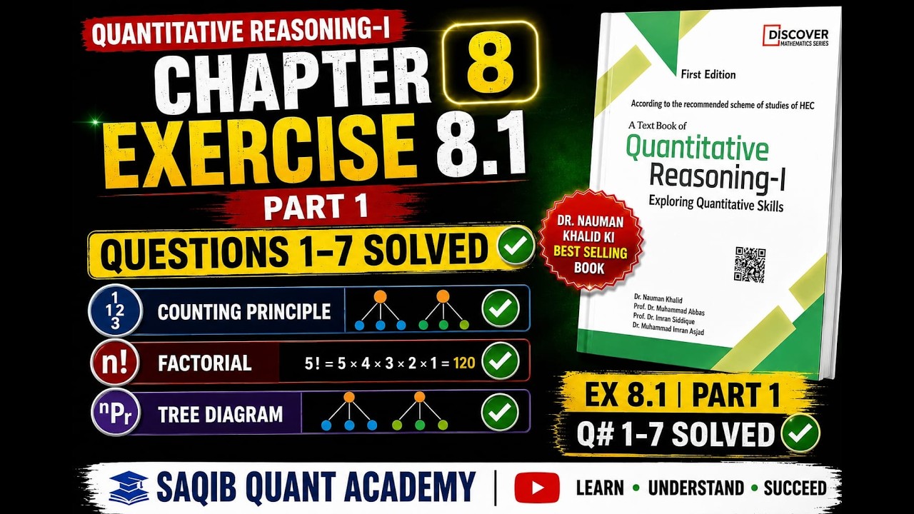 Ex 8.1 Solution Part 1| Quantitative Reasoning 1| Dr Nauman Khalid ...