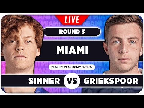 SINNER vs GRIEKSPOOR • ATP Miami Open 2024 • LIVE Tennis Play-by-Play Stream