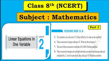 Linear Equations in One Variable | Chapter 2 |  NCERT Class 8th Maths | Exercise 2.2 | Part 2