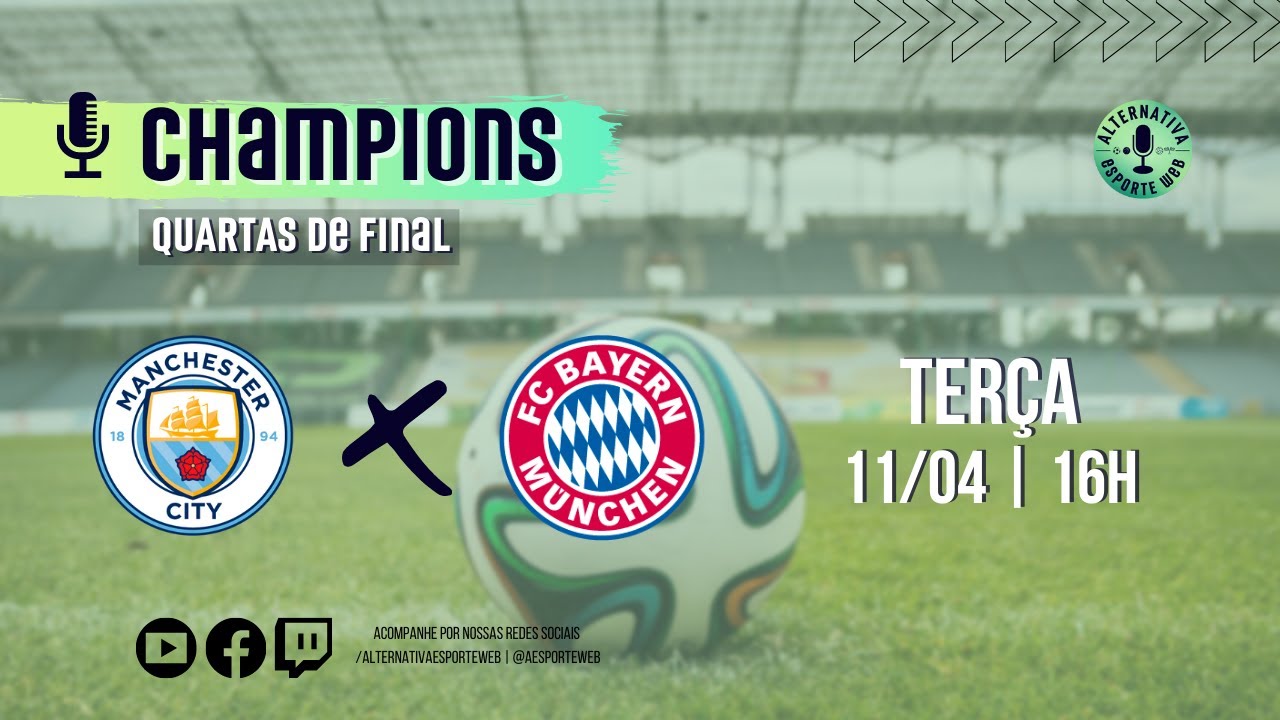 MANCHESTER CITY X BAYERN, CHAMPIONS LEAGUE 2022 / 2023, 1º) JOGO QUARTAS  DE FINAL