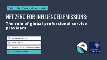 Net zero for influenced emissions: The role of global professional service providers - ONZ webinar