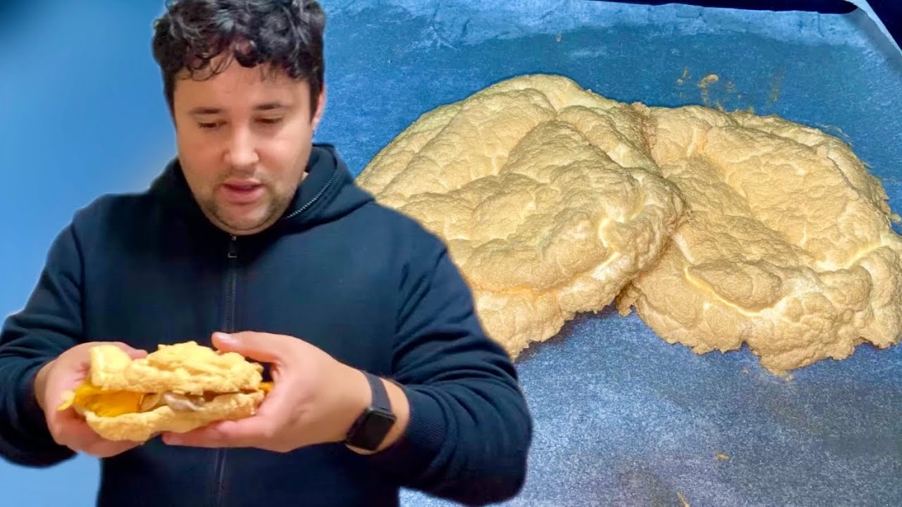 PÃO NUVEM FEITO SÓ COM CLARA DE OVO! FÁCIL DE FAZER! ÓTIMO PARA QUEM FAZ DIETA DA SELVA E CARNÍVORA 