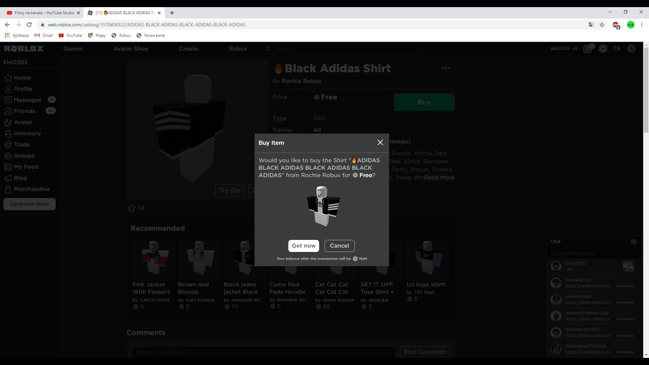 How To Get Free Black Adidas Shirt On Roblox Working 2020