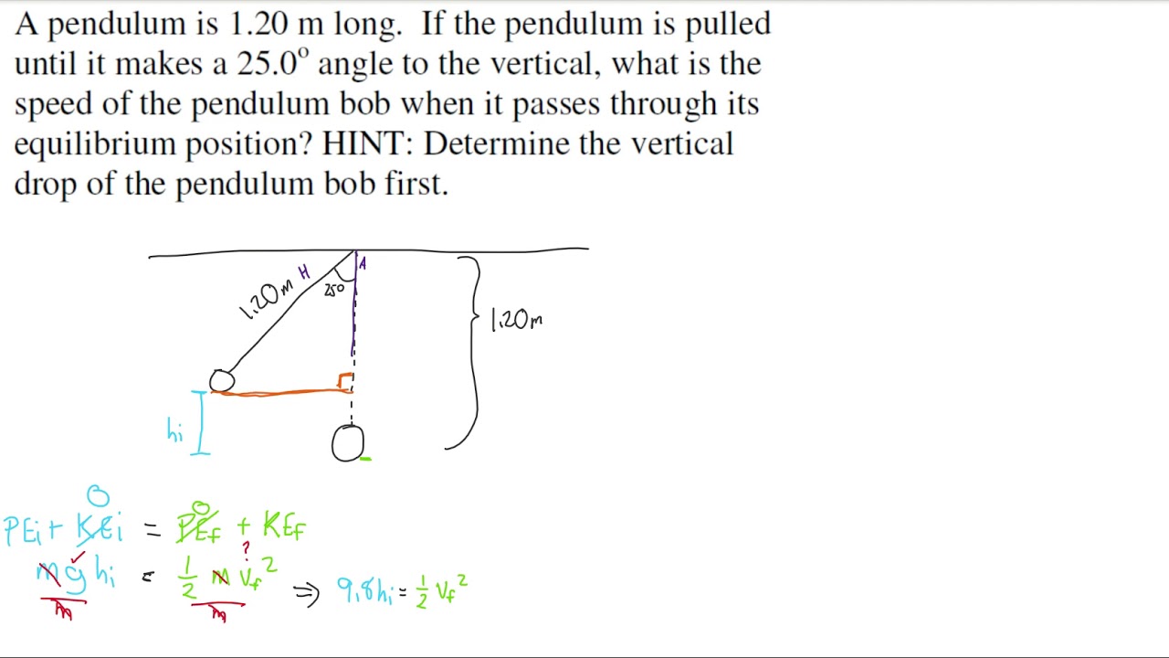 Pendulum Problem - Energy Conservation - YouTube