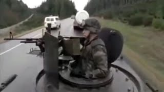 US Marine Corps Armed Convoy escorts Nuclear Weapons