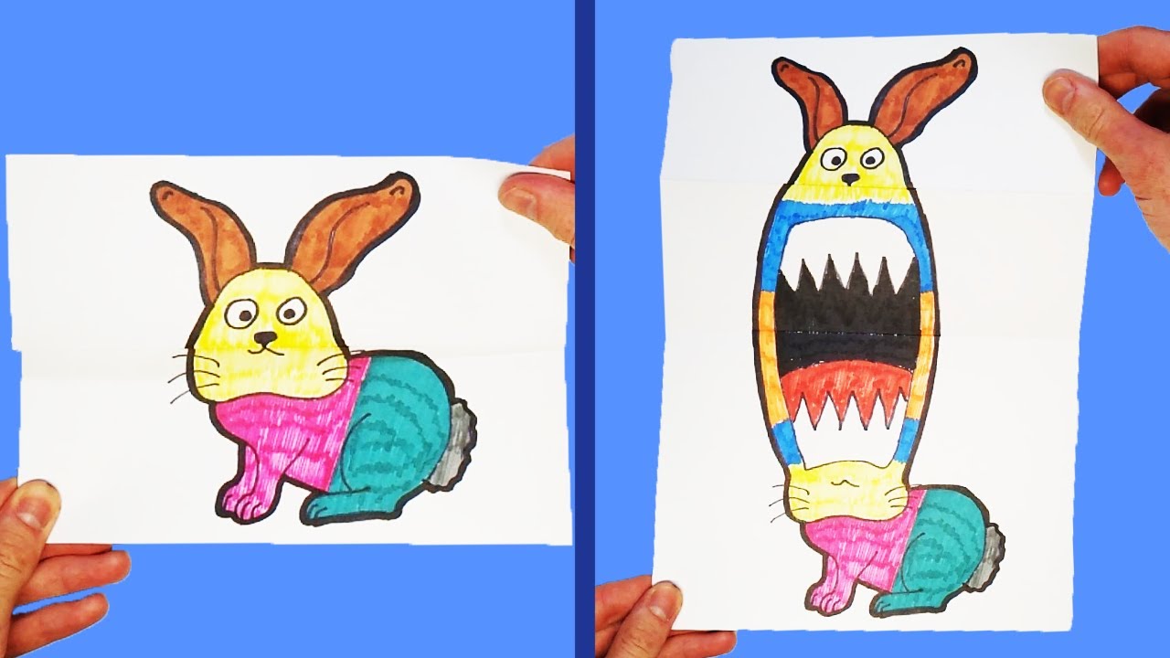 How To Draw a Rabbit (Folding Surprise Card) AMAZING PAPER CRAFT and