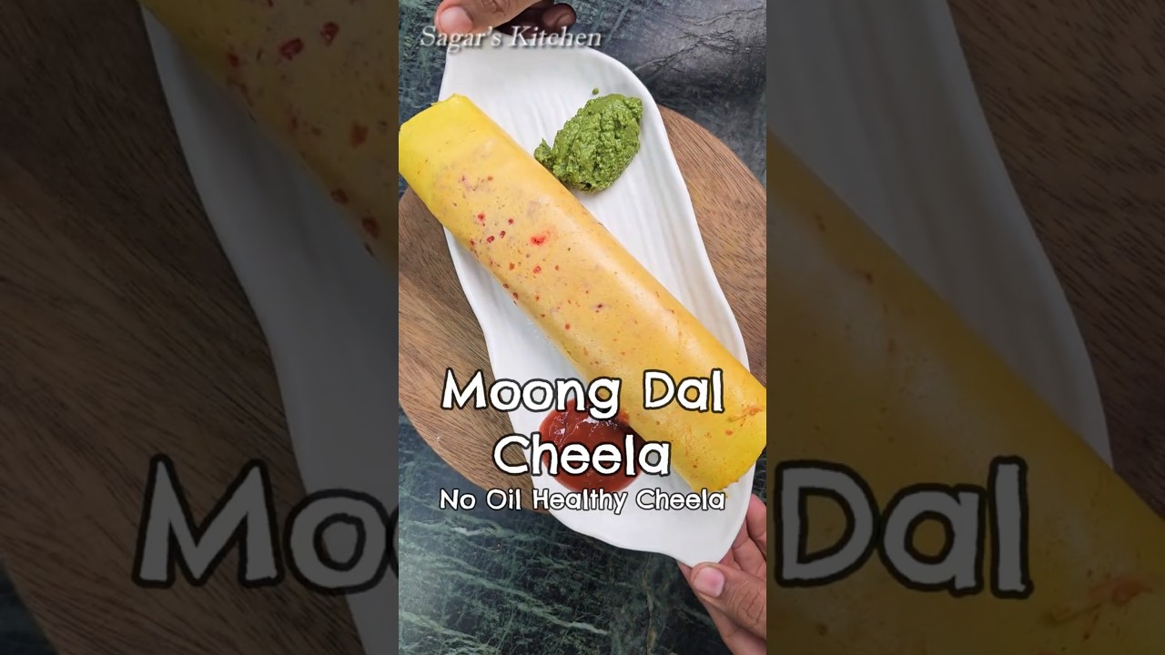 No Oil Moong Dal Cheela...Soo Tasty and Healthy Recipe #Shorts