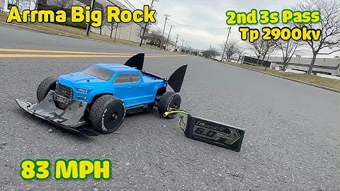 Arrma Big Rock 2nd pass on 3s with TP millmode 2900kvV 83 mpH