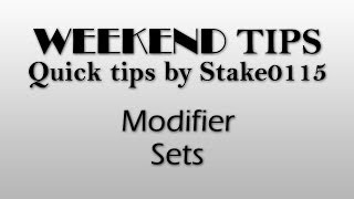 Quick Tip: Modifier Sets in 3DS Max 2014