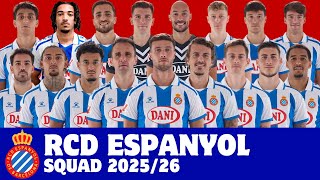 RCD Espanyol de Barcelona Full Squad For Season 2025/26 | RCD Espanyol | FootWorld