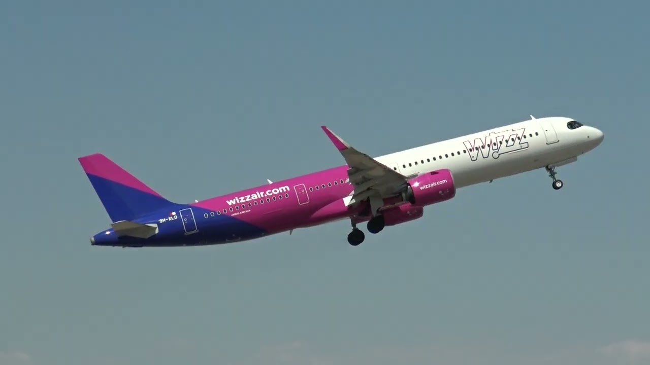 Wizz Air Airbus 321Neo XLR 9H-XLD Take Off Malaga LEMG