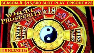 NEW Slot ! Wheel Of Prosperity Dragon Slot Machine $8.80 Max Bet Bonuses | Season 4 | Episode #23